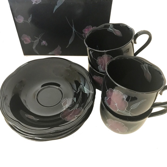 NWOT MIKASA RONDO ESPRESSO "TANGO" CUP & SAUCER GIFT BOXED SET - Picture 1 of 8